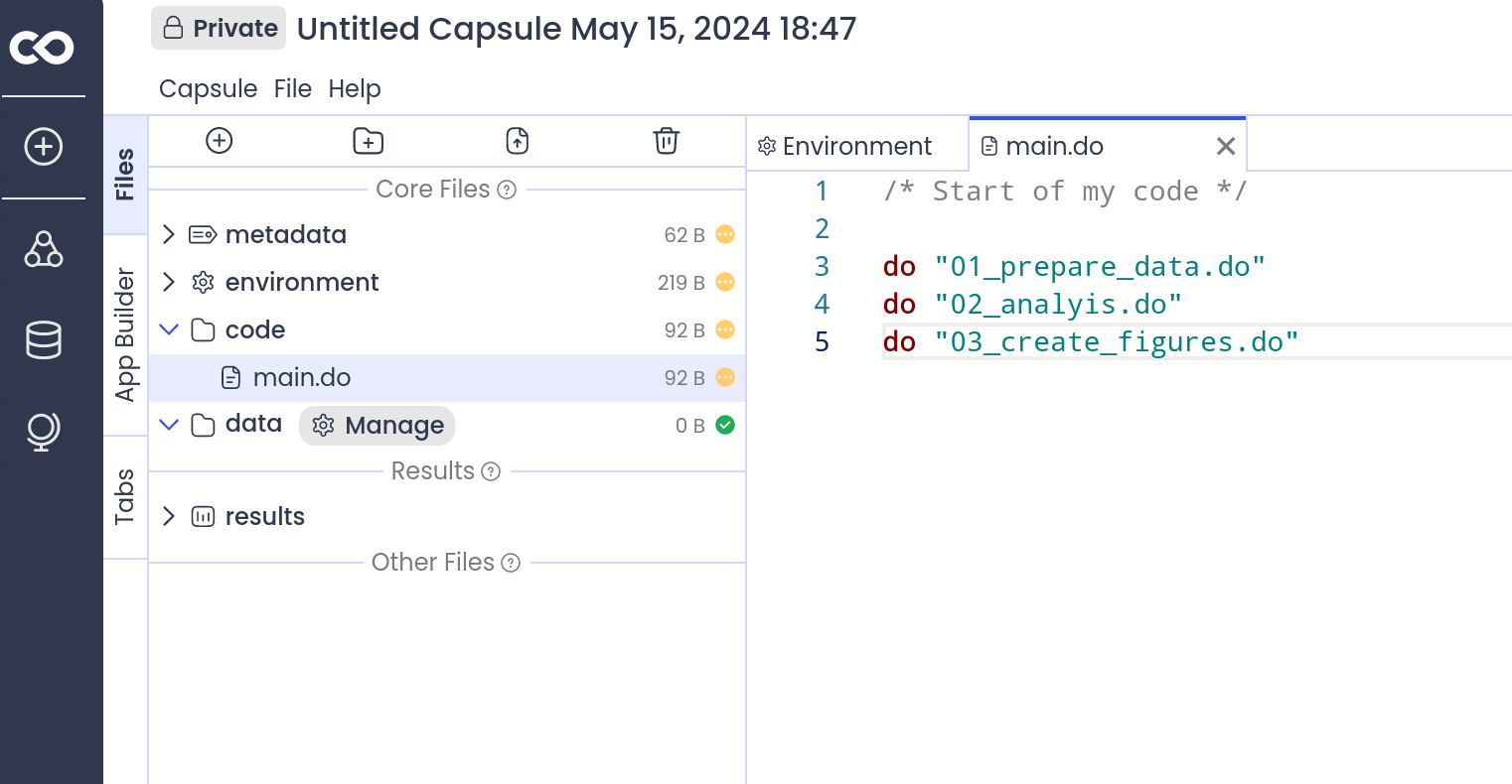 Writing code on Codeocean